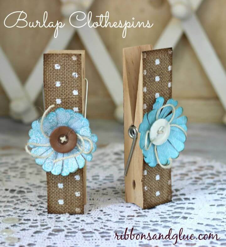 DIY Burlap Clothespins