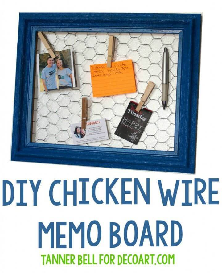 Simple DIY Chicken Wire Memo Board