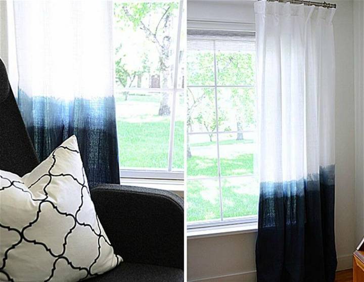 DIY Window Treatment Dip Dyed Curtains
