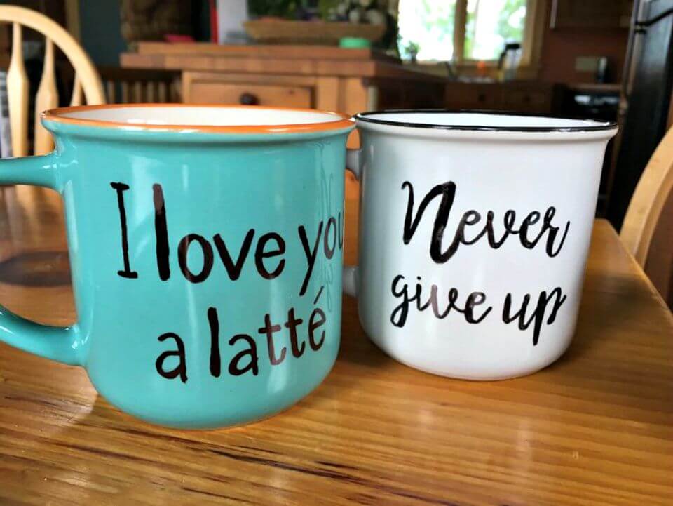 DIY Stencil Mugs