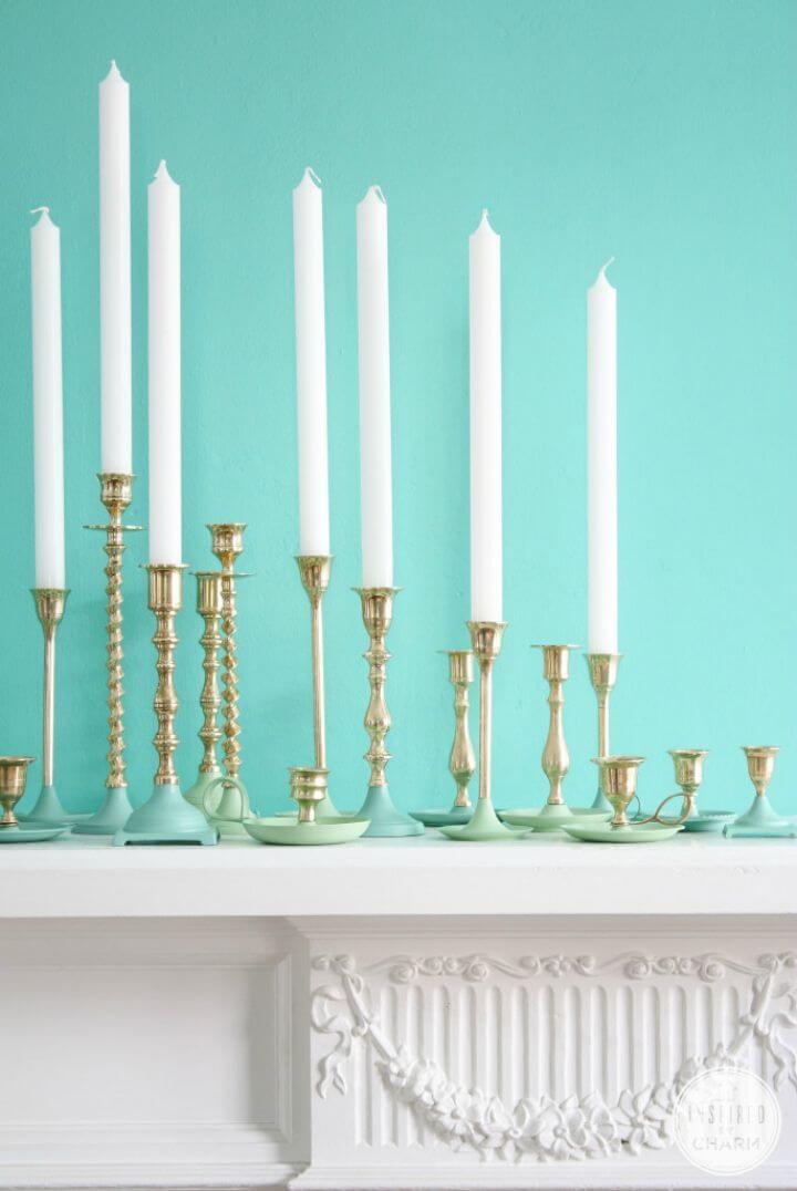 Paint Dipped Brass Candlesticks