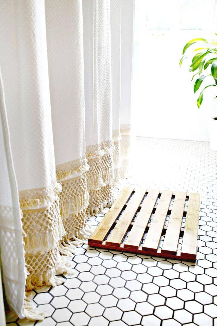 How to Make Macrame Shower Curtain - DIY