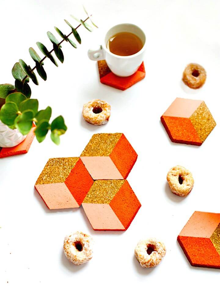 Cute DIY Geometric Coasters