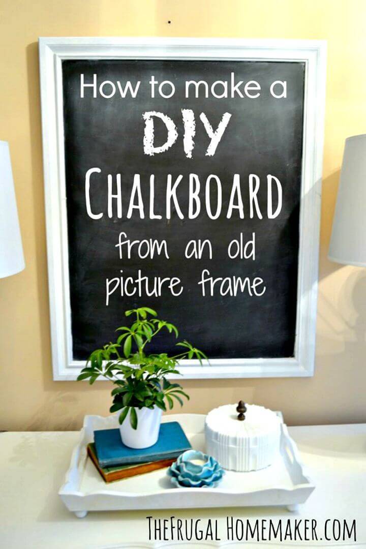 Simple DIY Chalkboard from An Old Picture Frame