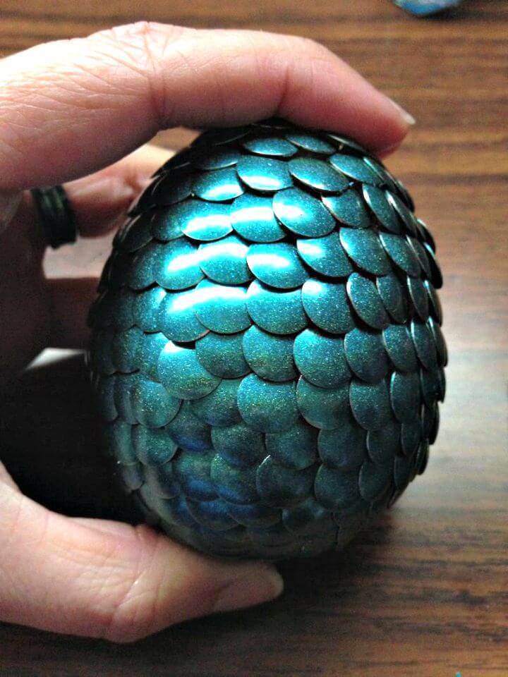DIY Dragon Egg with Nail Polish and Thumb Tacks