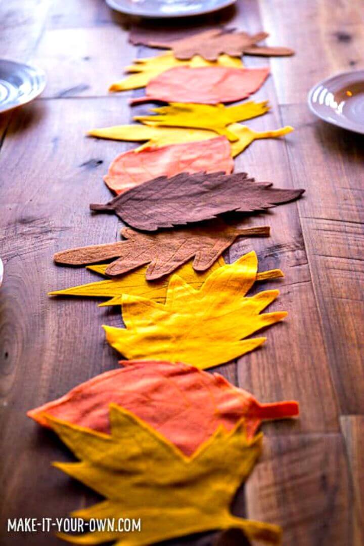 DIY Felt Leaf Table Runner