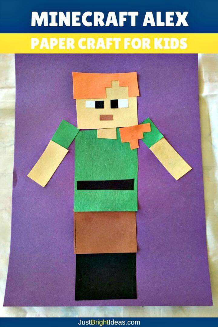 DIY Minecraft Alex Paper Craft for Kids