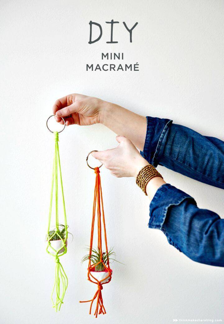 DIY Mini Macrame Plant Hangers