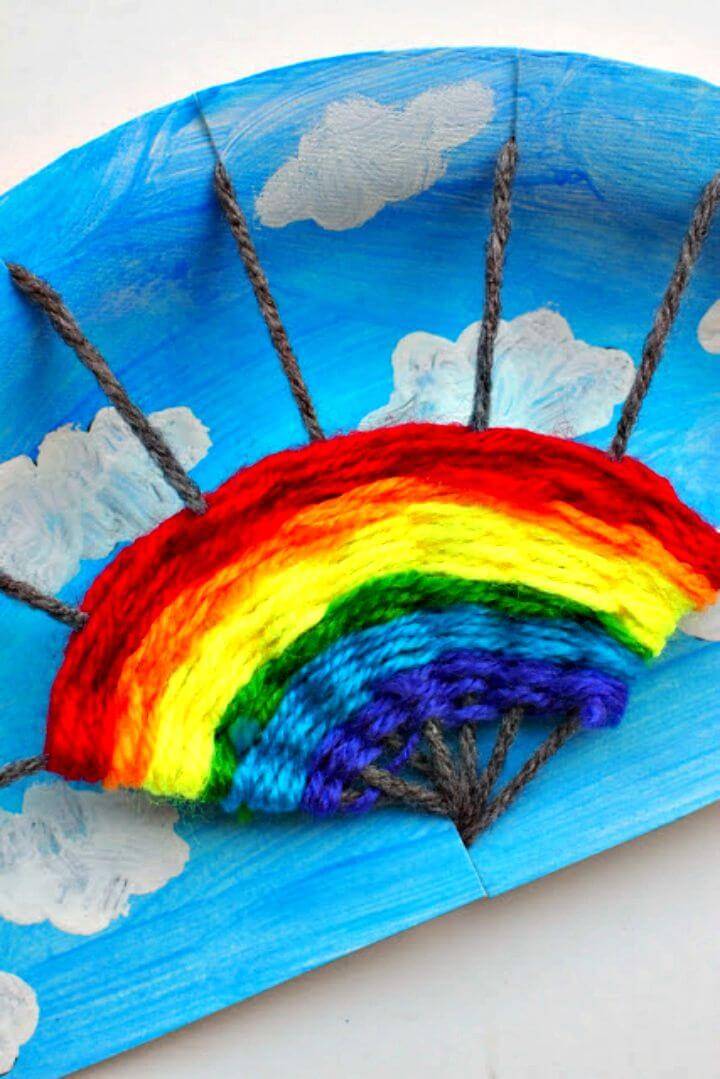 How to Make Rainbow Paper Plate Weaving Project