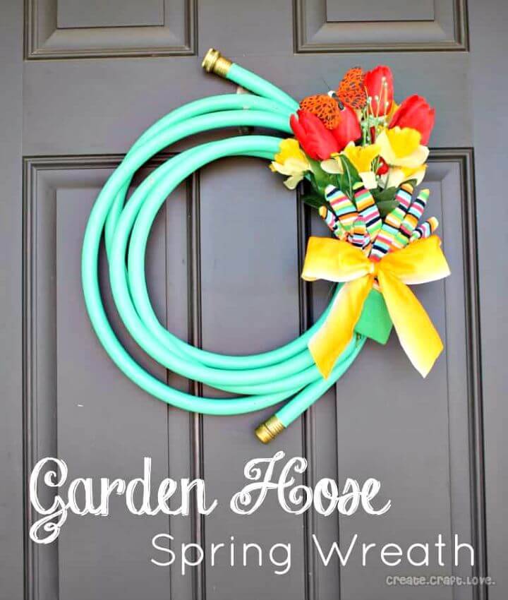 Quick and Easy DIY Garden Hose Spring Wreath