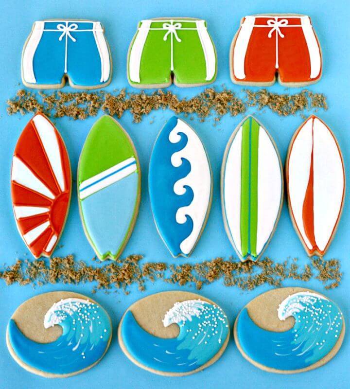 How to Decorate Surfboard and Wave Cookies