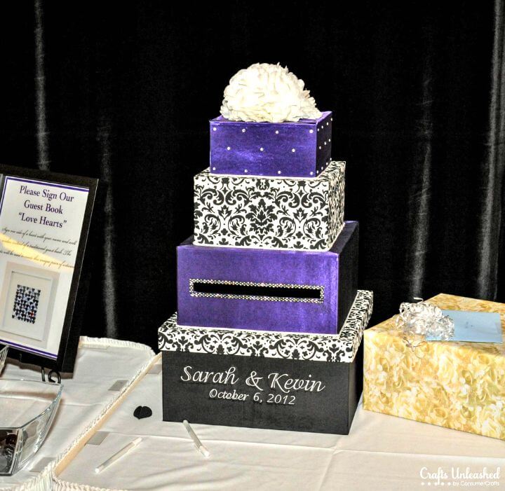 Easy DIY Tier Fabric Covered Wedding Card Box