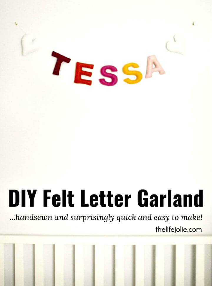 How To Make Felt Letter Garland - DIY Kid Room Decor 