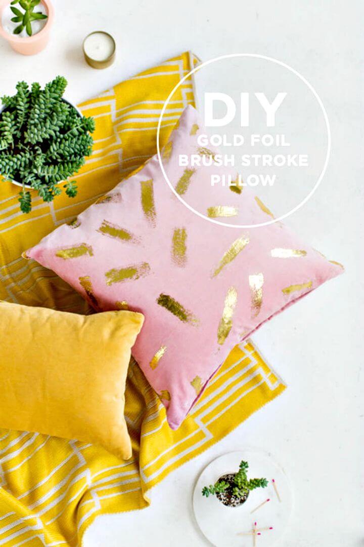 How To Make Gold Foil Pillow - DIY