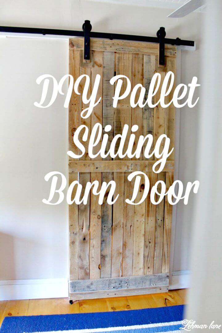 Simple DIY Pallet Sliding Barn Door of Your Bathroom 