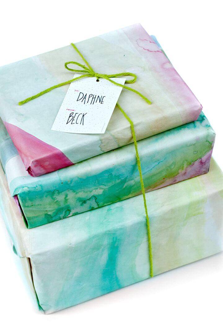 How to Make Watercolor Gift Wrap