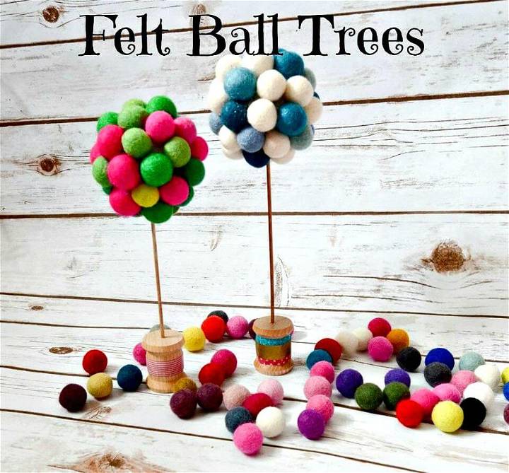 Cute DIY Felt Ball Trees