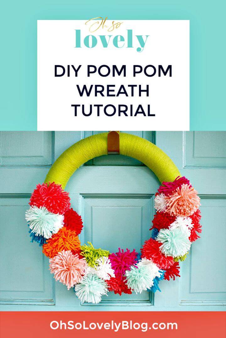 Lovely DIY Pom Pom Wreath