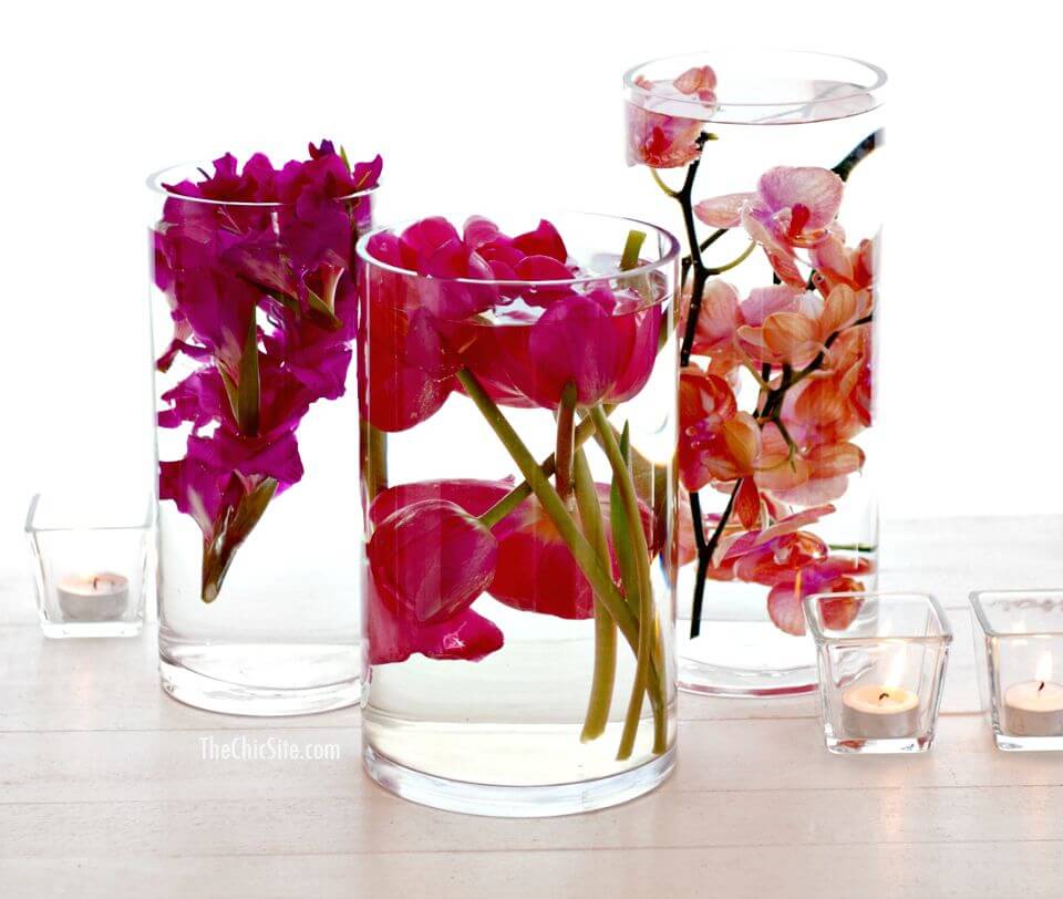 How To Make Submerged Flower Centerpiece - DIY