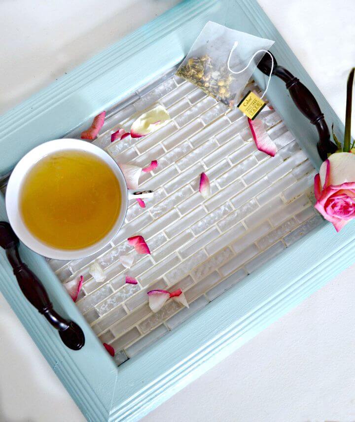 Turn an Old Picture Frame Into a Tiled Serving Tray