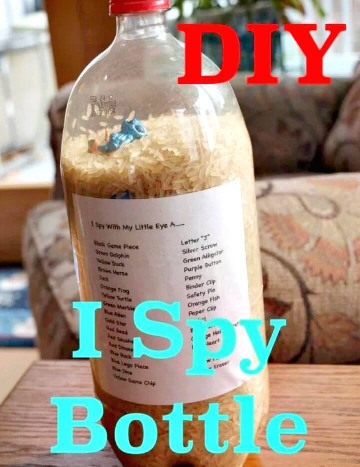 Easy DIY I Spy Bottle with Uncooked Rice