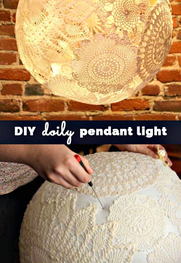 DIY Doily Pendant Lighting
