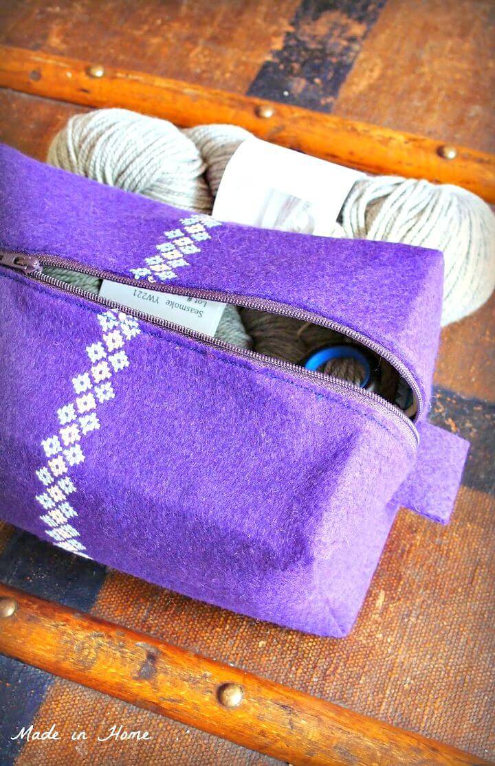 How to DIY Embroidered Boxy Pouch