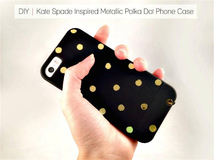 DIY Kate Spade Inspired Metallic Polka Dot Phone Case
