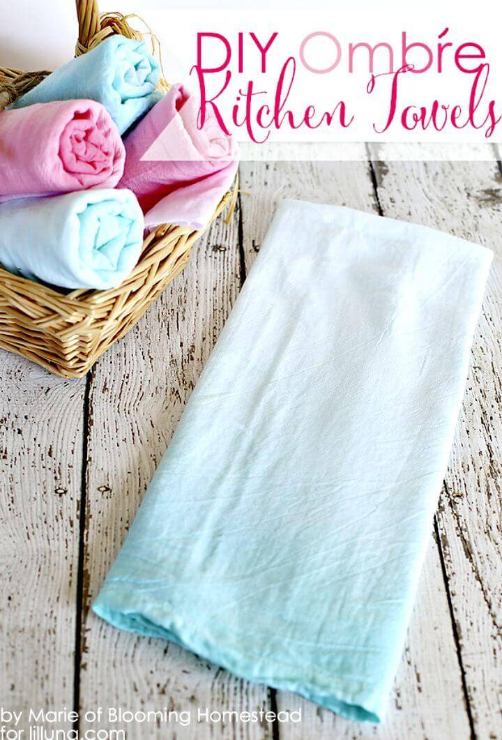 Beautiful to Make Ombre Kitchen Towels - DIY Gift Ideas 