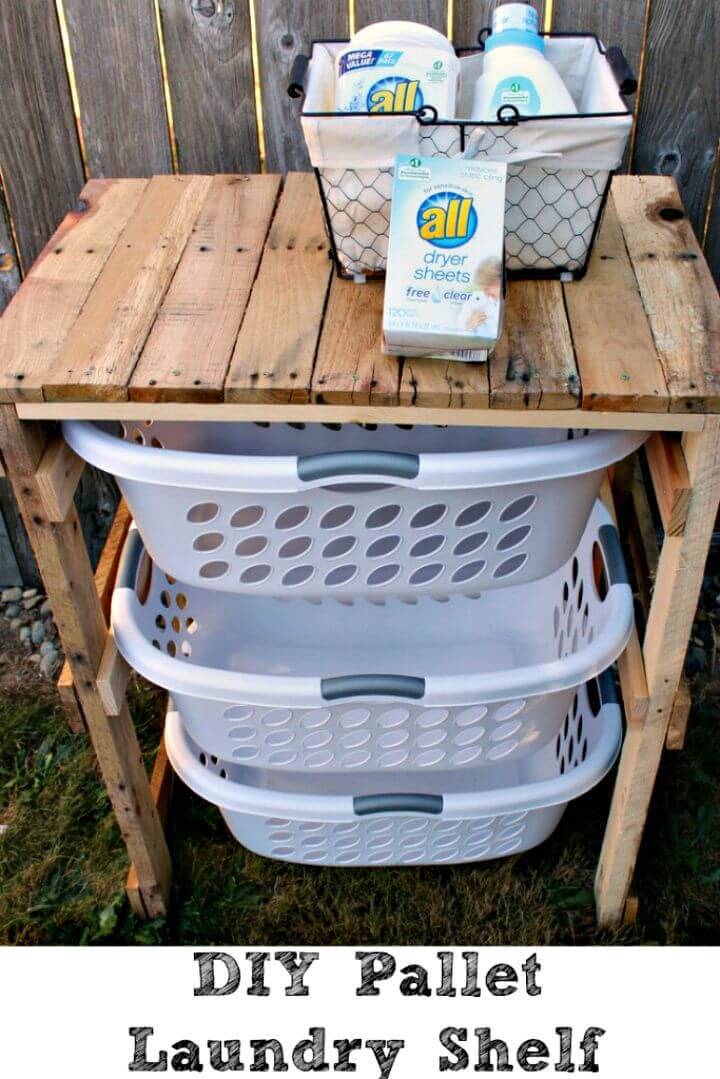 How to Make a Pallet Laundry Shelf in Your Bathroom 