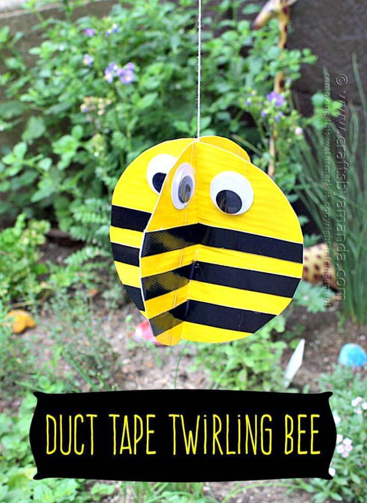 Pretty DIY Duct Tape Twirling Bee Craft - Free Tutorial
