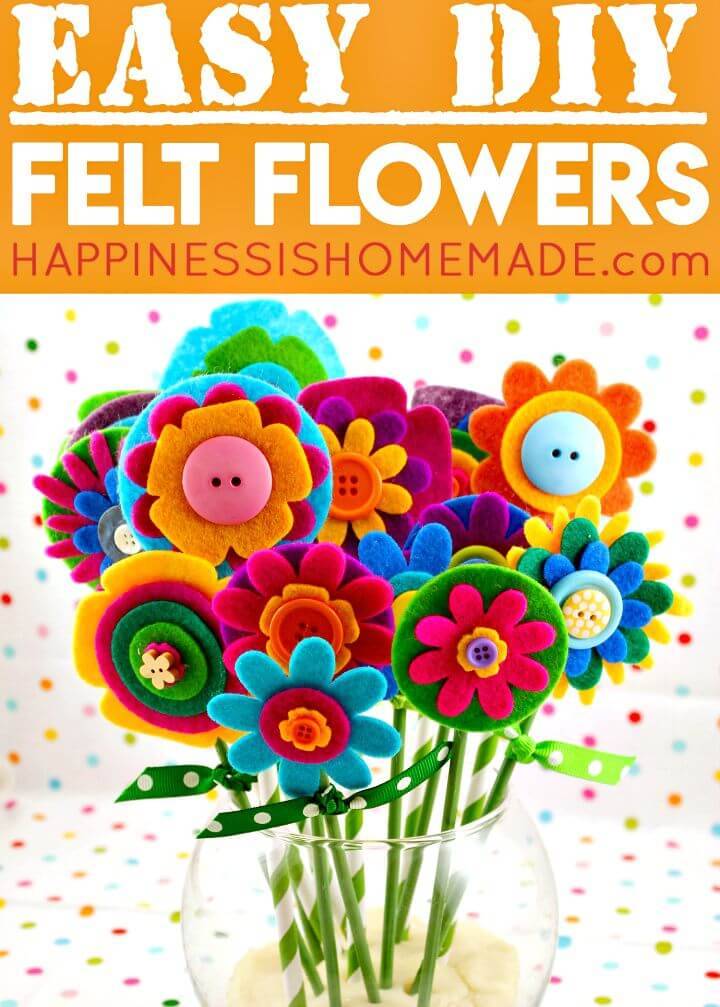 DIY Felt Flowers Mother’s Day Gift