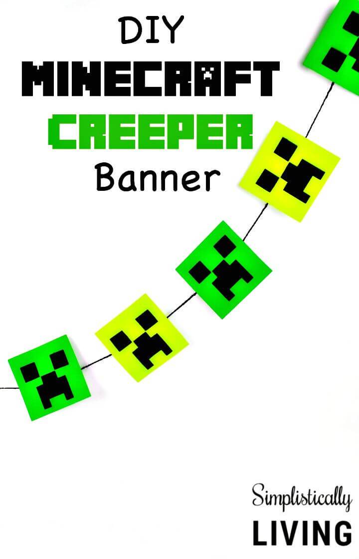 Easy DIY Minecraft Creeper Banner