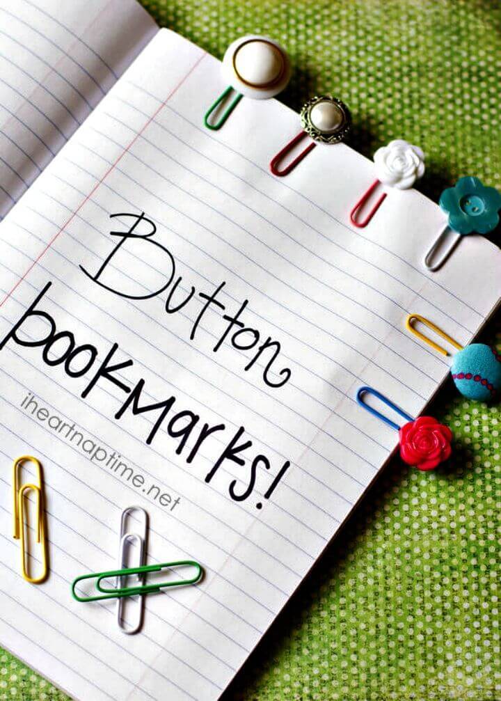 Simple and Cute DIY Button Bookmarks