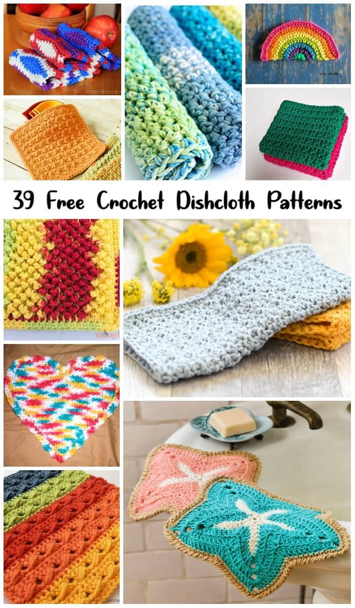 39 Free Crochet Dishcloth Patterns - Easy Crochet Patterns, Free Crochet Patterns, Crochet Patterns, DIY Crafts, Easy Craft Ideas