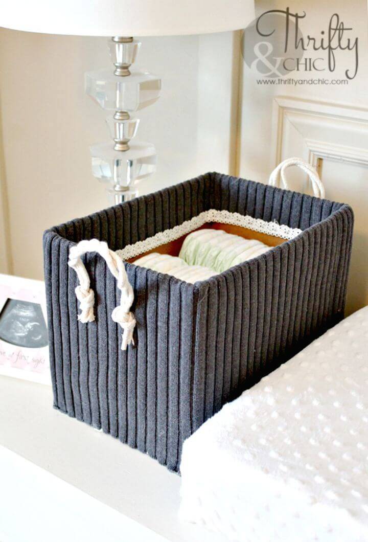 DIY Storage Boxes from Old Boxes and Sweaters