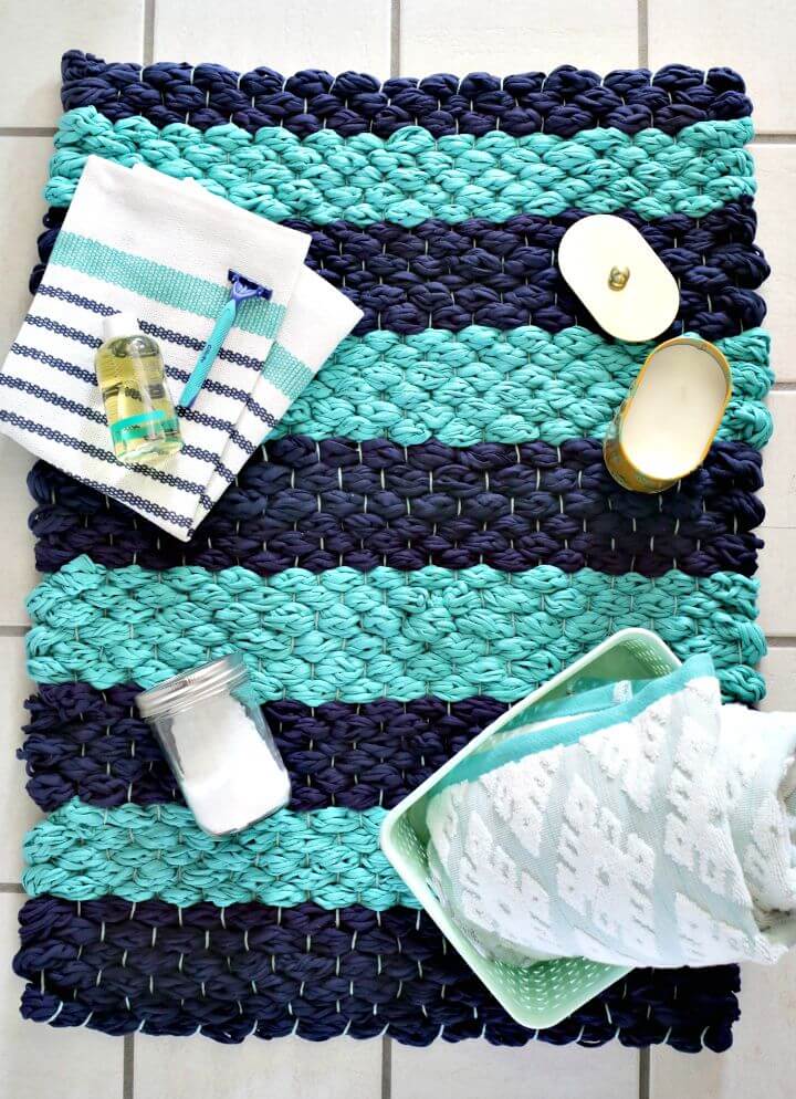 DIY Chunky Woven Bath Mat