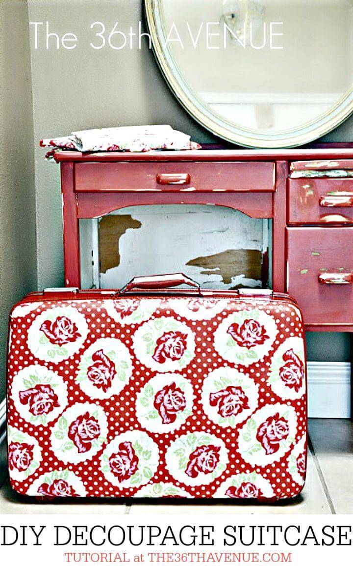 Easy DIY Decoupage Suitcase Tutorial