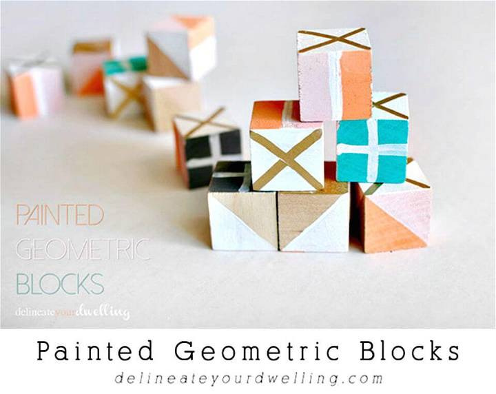 DIY Painted Geometric Blocks