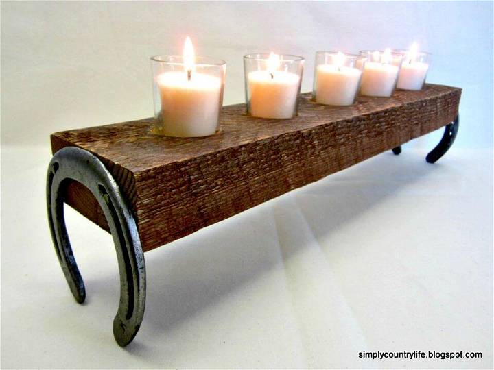 DIY Repurpose Horseshoes Country Candle Holder