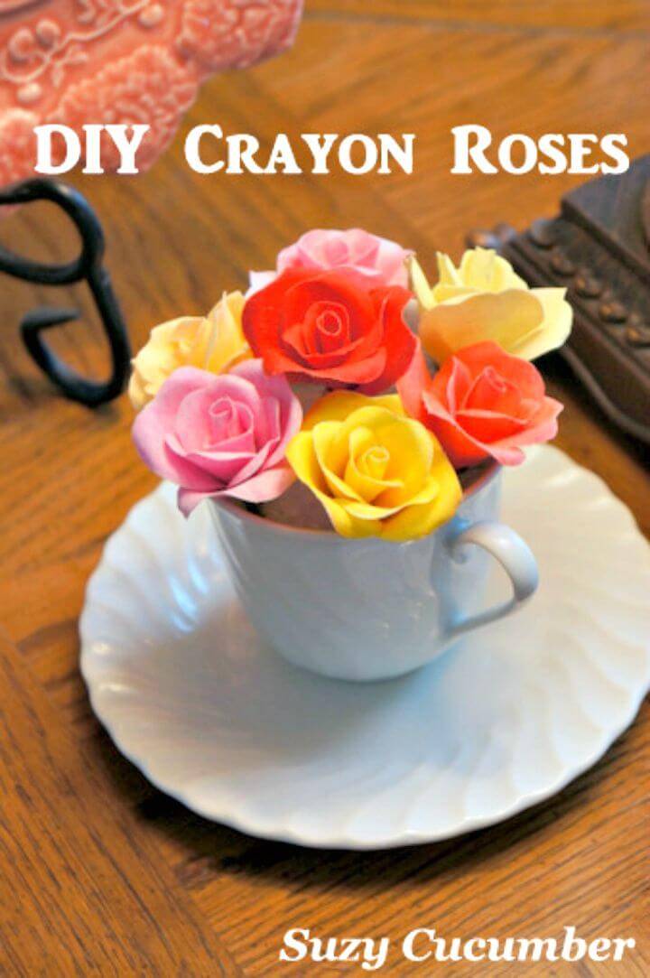 DIY Rose Garden with Fabric, Crayons, and Glue