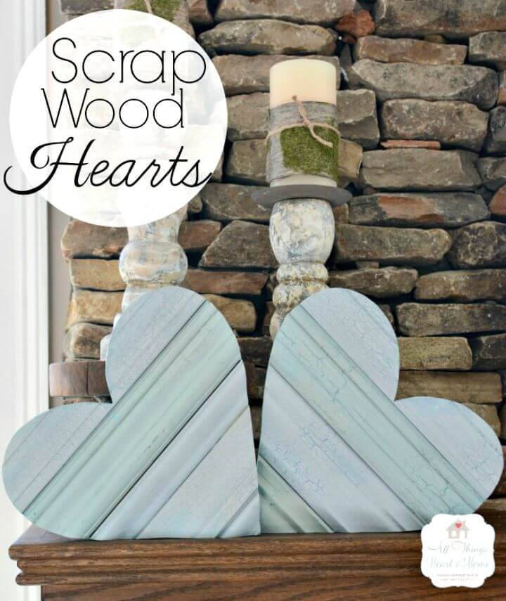 How to Build Scrap Wood Heart - DIY Shabby Chic Home Decor Ideas & Projects
