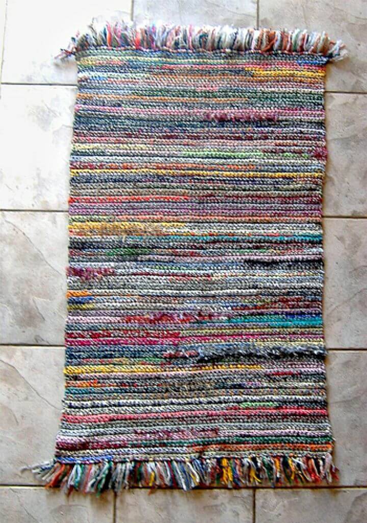 How to Make Scrappy Kitchen Mat - DIY Leftover Carpet Scraps Projects 