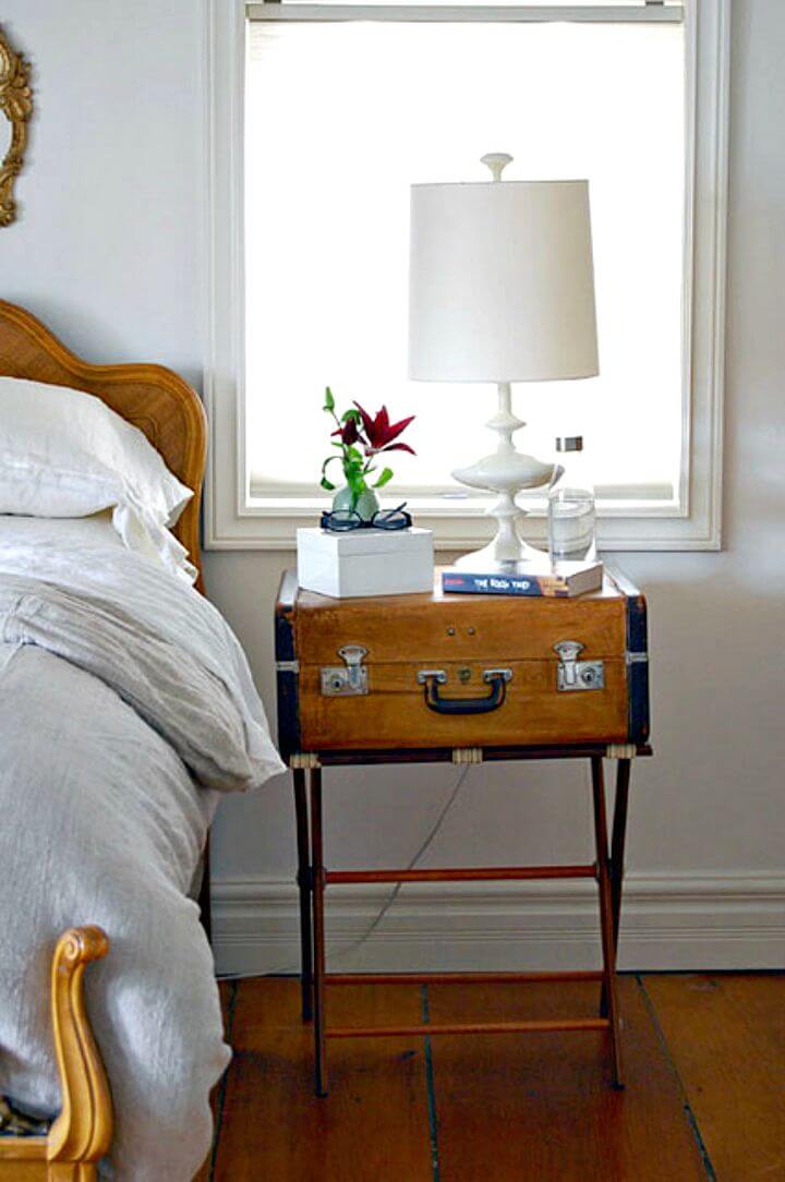 Easy DIY Suitcases Bedside Table