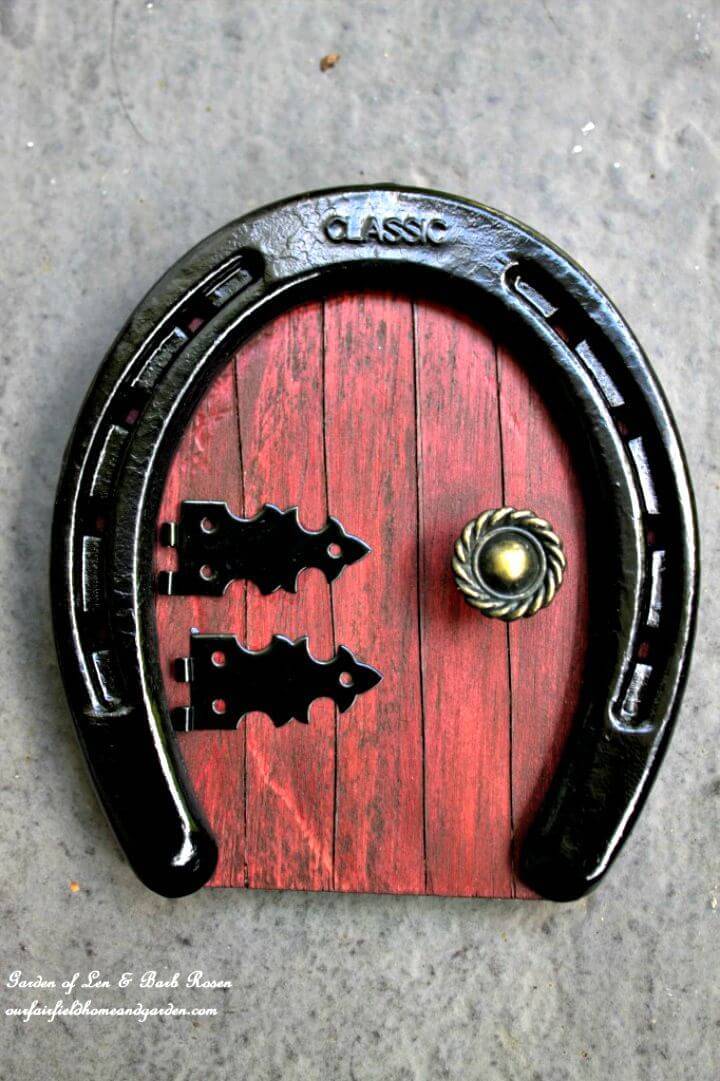 DIY Reuse Horseshoe to Make a Fairy Door for Kids to Play with it