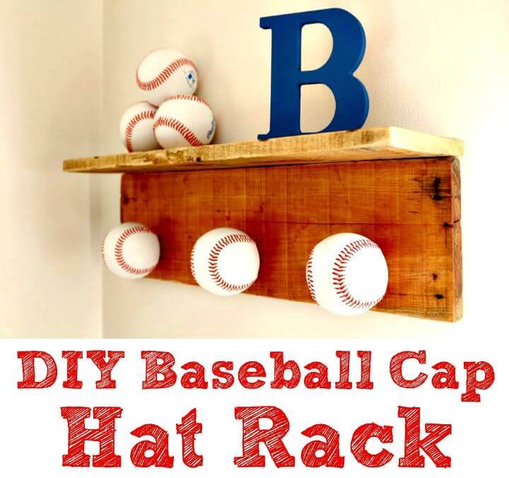 DIY Baseball Cap Hat Rack - Home Decor Projects