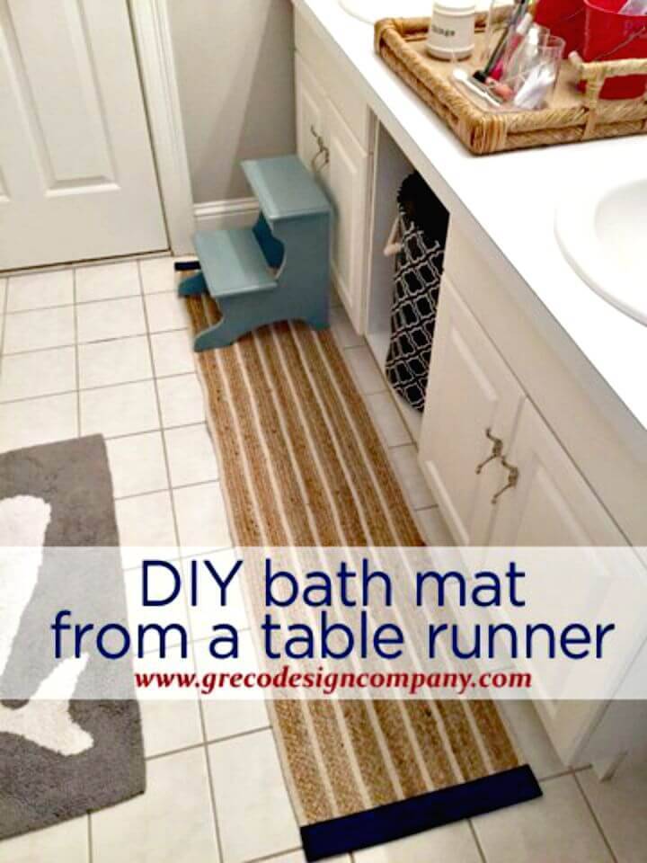 Easy To Make Bath Mat from A Table Runner - DIY