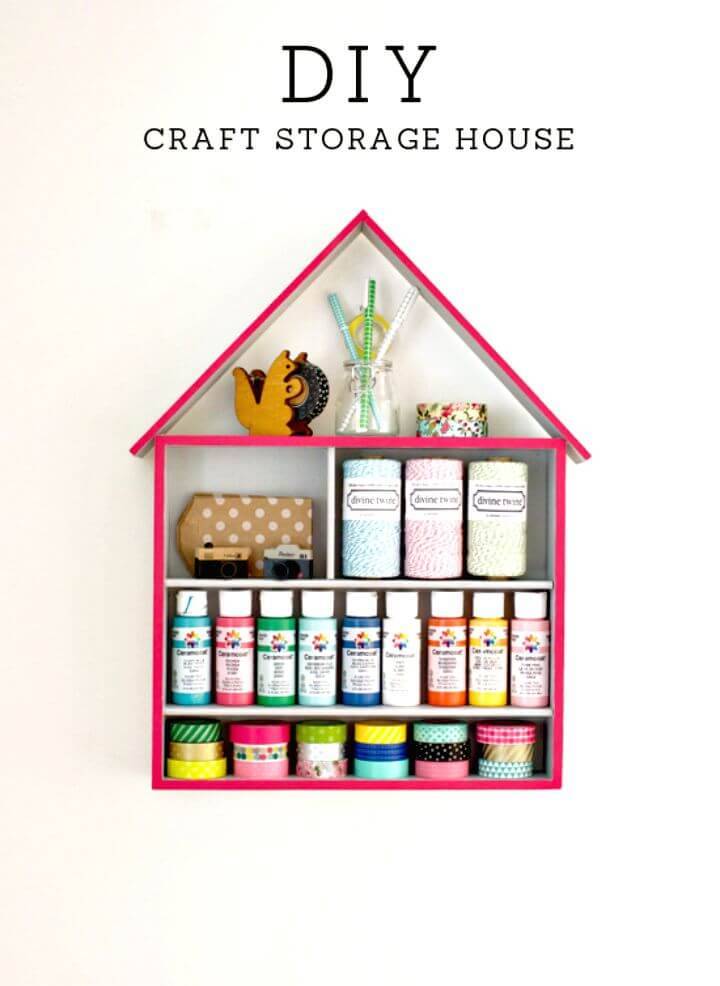 DIY Craft Storage House for Crafting Supplies 