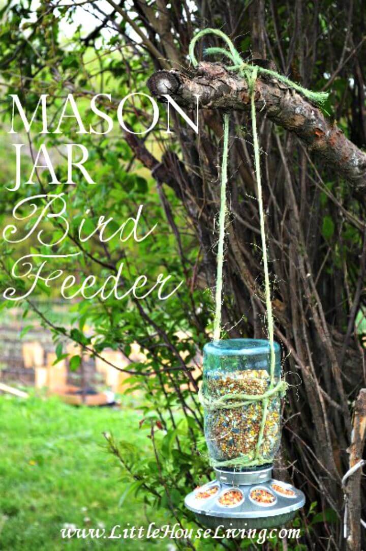 How To Make Mason Jar Bird Feeder - DIY