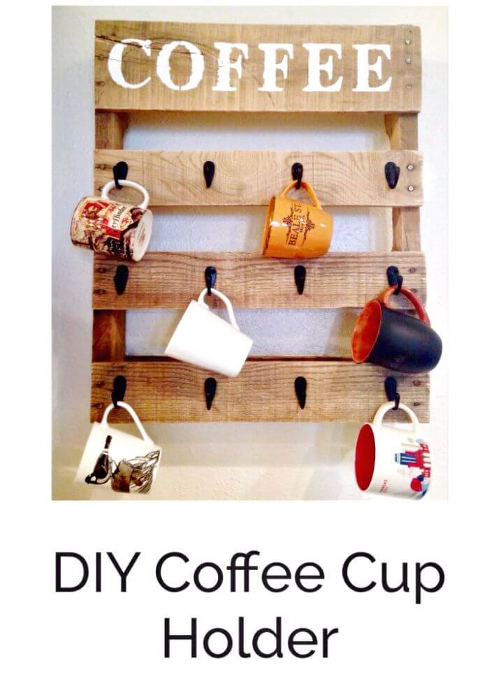 DIY Pallet Coffee Cup Holder - Pallet Projects 